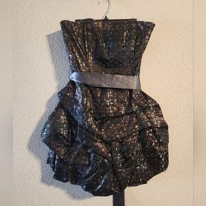 Jessica McClintock Formal Strapless Bubble Mini Dress Corset size 8